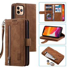 Load image into Gallery viewer, Business Blue New Cards Flip Leather Case For iPhone 14 13 12 11 Pro Max 10 X 6 6s 7 8 Plus XR XS Max Multifunctional Wallet Phone Case Multi-Card Wallet Leather iphone Case