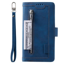 Load image into Gallery viewer, Business Blue New Cards Flip Leather Case For iPhone 14 13 12 11 Pro Max 10 X 6 6s 7 8 Plus XR XS Max Multifunctional Wallet Phone Case Multi-Card Wallet Leather iphone Case