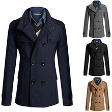 Load image into Gallery viewer, Business Classic Men Jackets Black Men Jackets Overcoat Simple Male Trench Coats Casual Winter Suit Classic Vintage Coat Comfortable Lightweight Soft Man Outdoor Jacket With Long Sleeve