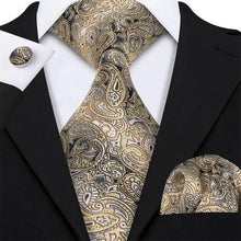 Load image into Gallery viewer, Business Luxury Men Silk Necktie Fashion Tie Sets For Men Wedding Party Wear Elegant Neck Tie Design For Men Soft Business Casual Suit Neckties