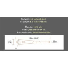 Load image into Gallery viewer, Business Luxury Men Silk Necktie Fashion Tie Sets For Men Wedding Party Wear Elegant Neck Tie Design For Men Soft Business Casual Suit Neckties