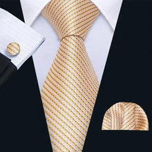 Load image into Gallery viewer, Business Luxury Men Silk Necktie Fashion Tie Sets For Men Wedding Party Wear Elegant Neck Tie Design For Men Soft Business Casual Suit Neckties