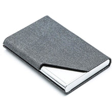 Load image into Gallery viewer, Business Name Card Holder Luxury PU Leather and Stainless Steel Multi Card Case