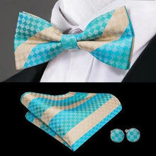 Load image into Gallery viewer, Business Red Color Butterfly Bow Tie Pocket Square Cufflinks Suit Set For Men Adjustable Self Bowtie Formal Bowtie Set Solid Color Necktie Silk Bow Tie Pocket Square Cuff Links