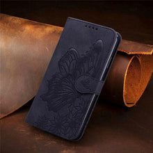 Load image into Gallery viewer, Butterfly Leather Flip Cover For iPhone 14 X XS XR 13 12 11 Pro Max 12 MINI Phone Wallet Case PU Leather Wallet Case Butterfly Flower Pattern Design Magnetic Flip Case Shockproof Protective Cover