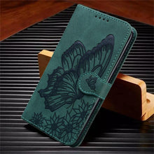 Load image into Gallery viewer, Butterfly Leather Flip Cover For iPhone 14 X XS XR 13 12 11 Pro Max 12 MINI Phone Wallet Case PU Leather Wallet Case Butterfly Flower Pattern Design Magnetic Flip Case Shockproof Protective Cover