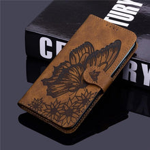 Load image into Gallery viewer, Butterfly Leather Flip Cover For iPhone 14 X XS XR 13 12 11 Pro Max 12 MINI Phone Wallet Case PU Leather Wallet Case Butterfly Flower Pattern Design Magnetic Flip Case Shockproof Protective Cover