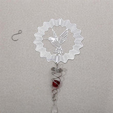 Load image into Gallery viewer, Butterfly Wind Spinner Hanging With Gazing Ball Spiral Tail 3D Metal Rotating Outdoor Stainless Steel Butterfly Metal Wind Chime Christmas Pendant Hanging Spiral Wind-chimes Garden Yard Home Decor