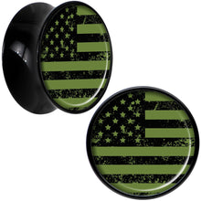 将图片加载到图库查看器,Black Acrylic Green American Flag Saddle Plug Set 5/8