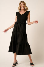 Load image into Gallery viewer, Smocked Ruffled Tiered Midi Dress – Feminine, Romantic, Flattering and Playful Design & Whimsical Style