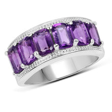 Load image into Gallery viewer, 3.30 Carat Genuine Amethyst .925 Sterling Silver Ring