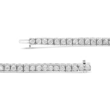 Load image into Gallery viewer, .925 Sterling Silver 1/4 Cttw Miracle Set Diamond and Bead Link 7.25" Tennis Bracelet (I-J Color, I2-I3 Clarity)