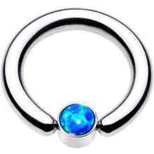 将图片加载到图库查看器,8G 1/2 Aqua Faux Opal 5mm Disc BCR Captive Ring