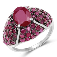 Load image into Gallery viewer, 5.15 Carat Genuine Glass Filled Ruby & Ruby .925 Sterling Silver Ring