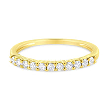 Load image into Gallery viewer, IGI Certified 1/4 Cttw Diamond 10K Yellow Gold Prong Set Fluted Band Style Ring (I-J Color, I2-I3 Clarity) - Size 7