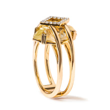 Load image into Gallery viewer, 14K Yellow Gold 15x15 MM Marquise Cut Yellow Topaz and Diamond Accent Statement Cocktail Ring (G-H Color, SI1-SI2 Clarity)
