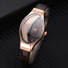 Load image into Gallery viewer, Women Fashion Luxury Watch Leather Strap Women Bracelet Clock Ellipse Rhinestone PU Sport Quartz Watch Wrist Watches For Women and Girls