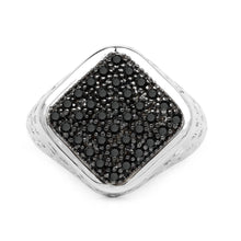 Load image into Gallery viewer, 0.54 Carat Genuine Black Diamond .925 Sterling Silver Ring