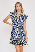 Load image into Gallery viewer, Floral Ruffled Cap Sleeve Tiered Dress For Women – Feminine Floral Print Dress with Ruffled Cap Sleeves and Playful Tiered Design