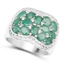 Load image into Gallery viewer, 2.20 Carat Genuine Emerald & White Topaz .925 Sterling Silver Ring