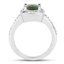 Load image into Gallery viewer, 1.67 Carat Genuine Chrome Diopside & White Topaz .925 Sterling Silver Ring