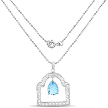 Load image into Gallery viewer, 10.50 Carat Genuine Swiss Blue Topaz .925 Sterling Silver Pendant