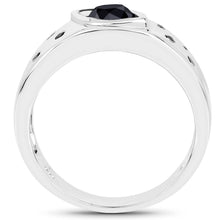 Load image into Gallery viewer, 0.59 Carat Genuine Black Diamond .925 Sterling Silver Ring