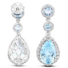Load image into Gallery viewer, 9.46 Carat Genuine Blue Topaz & White Topaz .925 Sterling Silver Earrings