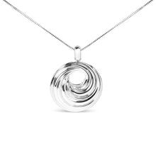 Load image into Gallery viewer, .925 Sterling Silver Endless Wave Swirl Statement Medallion 18" Pendant Necklace