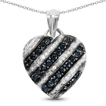 Load image into Gallery viewer, 1.55 Carat Genuine Blue Sapphire and White Topaz .925 Sterling Silver Pendant