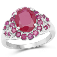 Load image into Gallery viewer, 4.43 Carat Glass Filled Ruby and Ruby .925 Sterling Silver Ring