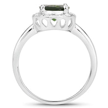 Load image into Gallery viewer, 1.90 Carat Genuine Chrome Diopside and White Topaz .925 Sterling Silver Ring