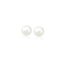 将图片加载到图库查看器,14k Yellow Gold Freshwater Cultured White Pearl Stud Earrings (5.0 mm)