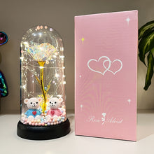 Load image into Gallery viewer, 1pc Glow-in-the-Dark Rose Flower Decoration with LED-like Glow - Elegant Tabletop Centerpiece in Clear Dome, Battery-Powered (AAA Not Included) - Perfect Gift for Valentine's, Mother'S Day, Weddings, Birthdays, Christmas - Wo