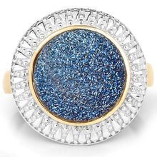Load image into Gallery viewer, 4.90 Carat Genuine Cobalt Blue Drusy .925 Sterling Silver Ring