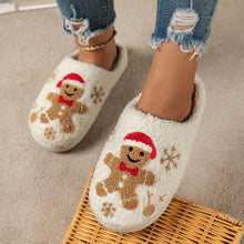 将图片加载到图库查看器,Christmas Slippers Gingerbread Slippers Women and Men Holiday Halloween Slippers Indoor Bedroom Fluffy Warm Fleece Slippers Winter Soft Cozy Home Non-Slip Soft Plush Slip-on Wool Lined House Shoes