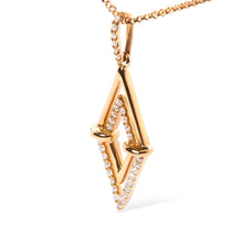 Load image into Gallery viewer, 14K Yellow Gold 1/4 Cttw Diamond Double Triangle Geometric 18" Pendant Necklace (G-H Color, SI1-SI2 Clarity)