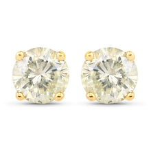 Load image into Gallery viewer, 1.24 Carat Genuine LB Diamond 14K Yellow Gold Earrings