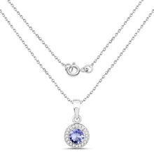 Load image into Gallery viewer, 1.05 Carat Genuine Tanzanite and White Topaz .925 Sterling Silver Pendant