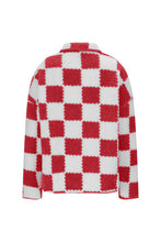 Load image into Gallery viewer, Elegant Checkered Snap Down Long Sleeve Teddy Jacket Soft & Warm Colorful Jacket