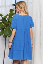 Load image into Gallery viewer, The Tiered Notched Short Sleeve Dress For Women β Versatile, Chic, Elegant, Comfortable, Fashionable Dress for Any Occasion