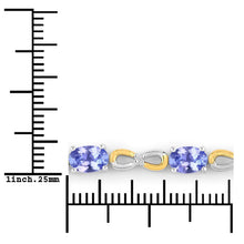 Load image into Gallery viewer, 1.81 Carat Genuine Tanzanite and White Topaz .925 Sterling Silver Bracelet
