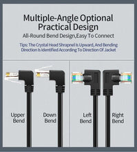 Load image into Gallery viewer, CAT6 Ethernet Cable LAN Cable Network Cable Gold Plated Laptop Router Cat6 Right Angle Ethernet Cable RJ45 Network Patch Cord Cable For Laptop Game Console