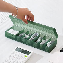 Load image into Gallery viewer, Cable Storage Box Large Capacity Transparent Multi-compartments Desktop Charging Cable Case