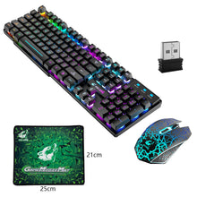 Load image into Gallery viewer, T6 Gaming Keyboard & Mouse Set Rainbow Backlight Platinum