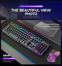 Load image into Gallery viewer, T6 Gaming Keyboard & Mouse Set Rainbow Backlight Platinum