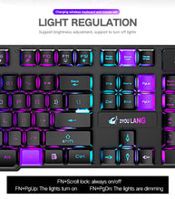 Load image into Gallery viewer, T6 Gaming Keyboard & Mouse Set Rainbow Backlight Platinum