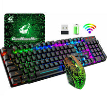 Load image into Gallery viewer, T6 Gaming Keyboard & Mouse Set Rainbow Backlight Platinum
