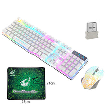 Load image into Gallery viewer, T6 Gaming Keyboard & Mouse Set Rainbow Backlight Platinum