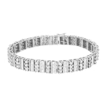 Load image into Gallery viewer, 14K White Gold 4 7/8 cttw Baguette & Round Brilliant-Cut Diamond Channel- & Prong-Set Tennis Bracelet (I-J Color, I1-I2 Clarity) - Size 7.25"